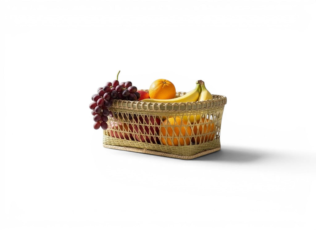 Rectangle Shaped Handmade Bamboo Storage Basket