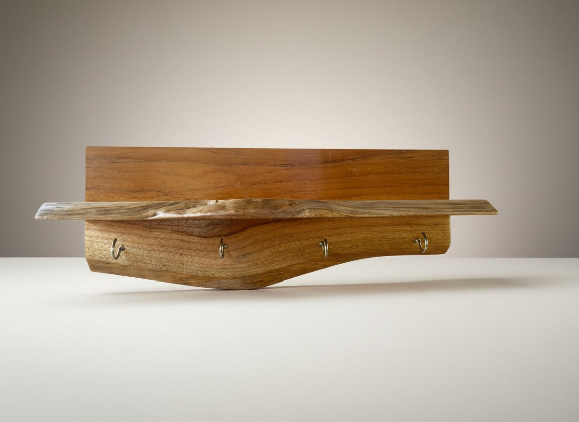 Live Edge Wall Organizer Key Hanger with Utility Stand 2