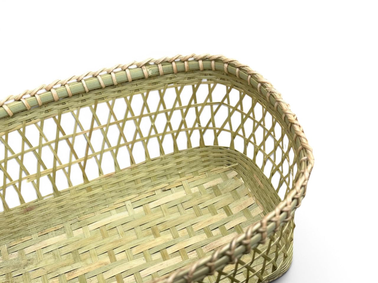 Rectangle Shaped Handmade Bamboo Storage Basket