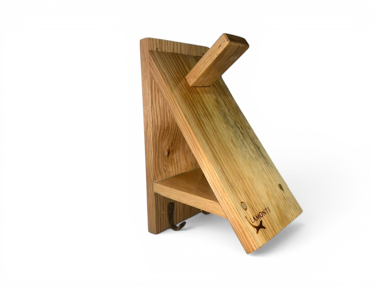 Wooden Premium Helmet Hanger with Key Hooks