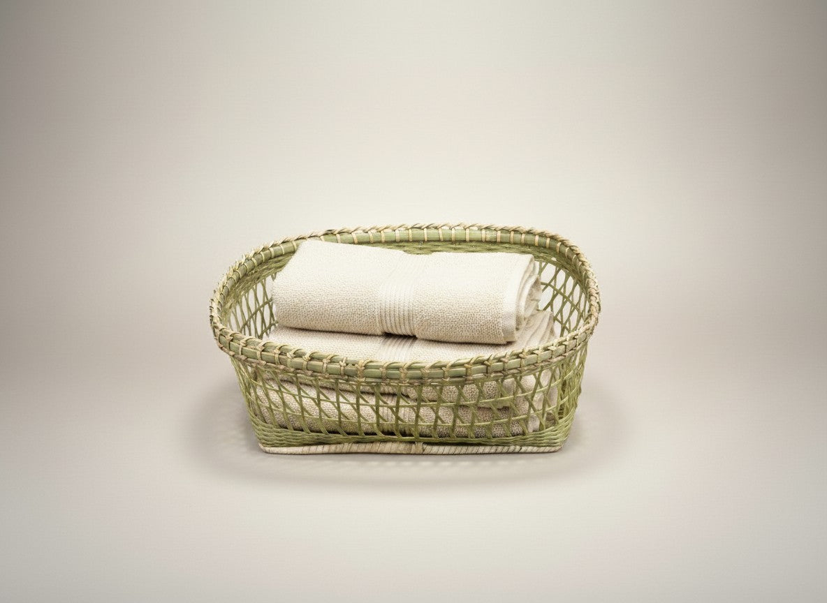 Rectangle Shaped Handmade Bamboo Storage Basket