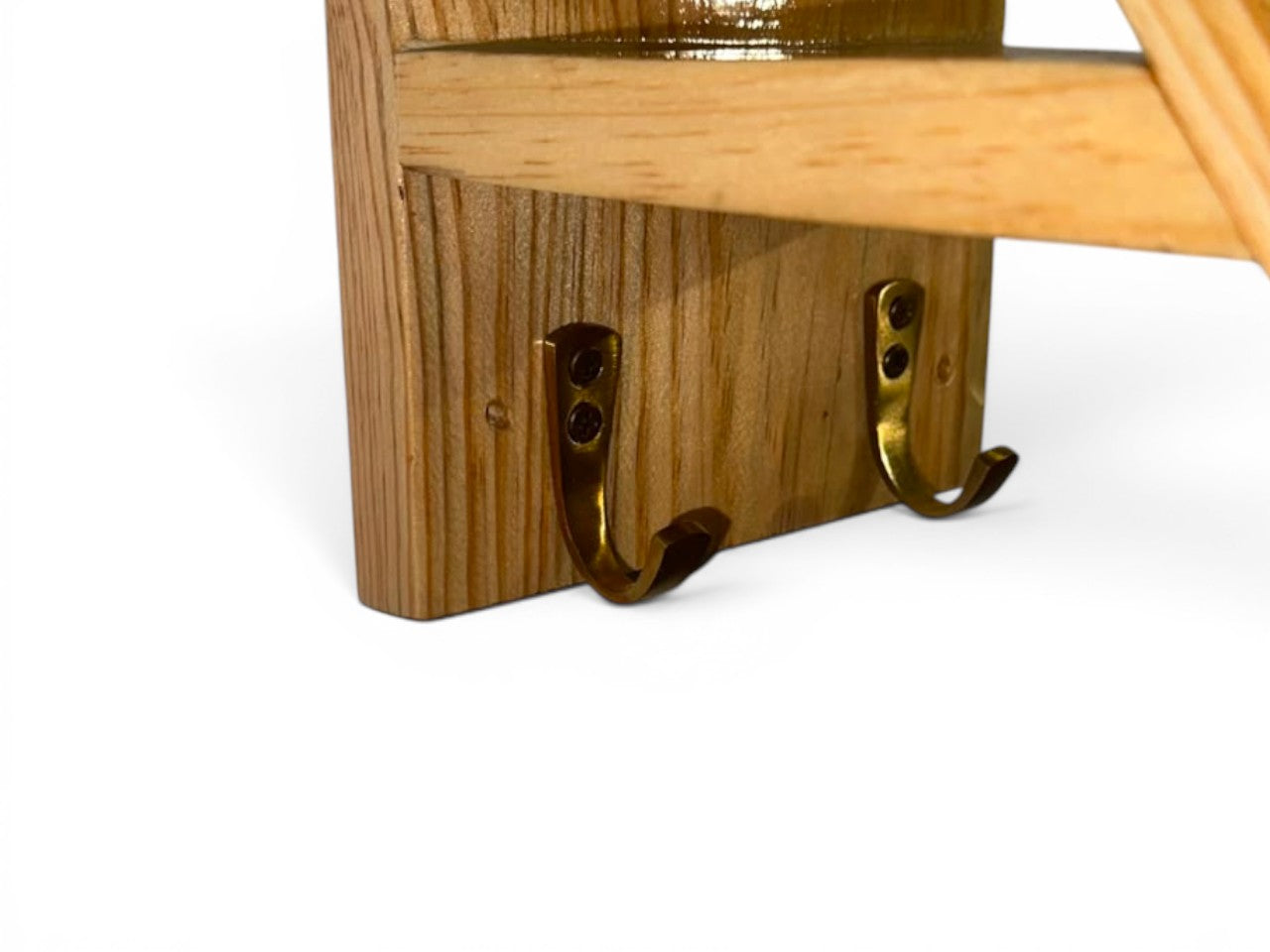 Wooden Premium Helmet Hanger with Key Hooks