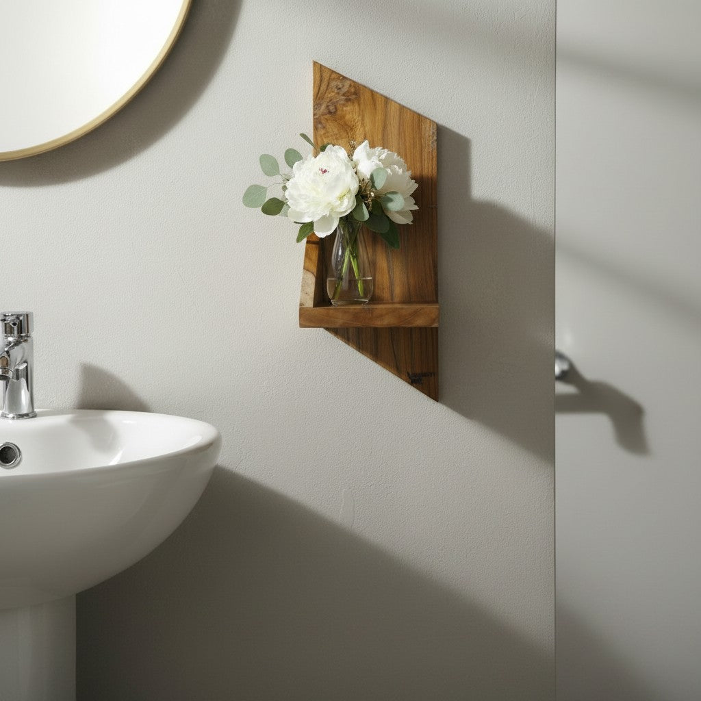 Wall mounted Diamond Shaped Flower and Home Decor Stand