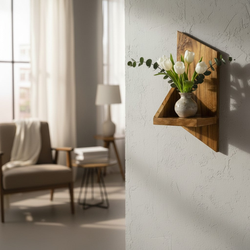 Wall mounted Diamond Shaped Flower and Home Decor Stand