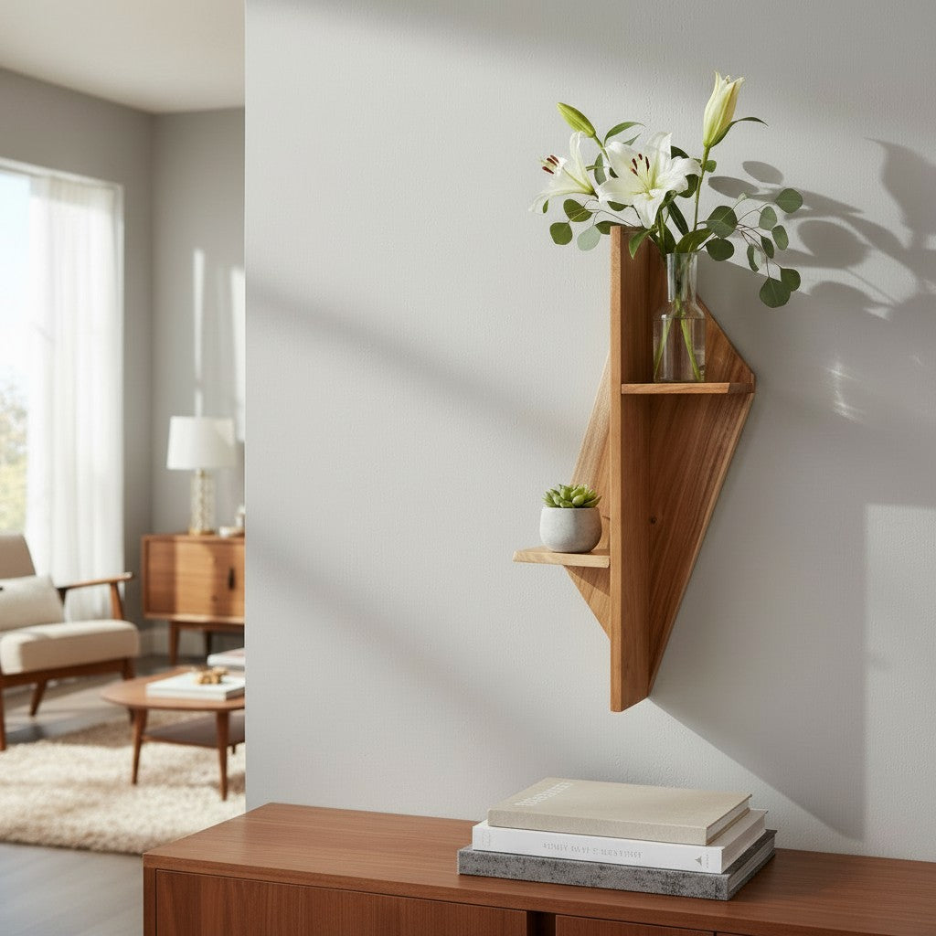 Wooden Premium Wall Mounted Flower and Decor Stand