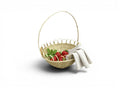 Decorative Handmade Bamboo Storage Basket with Bamboo Handle