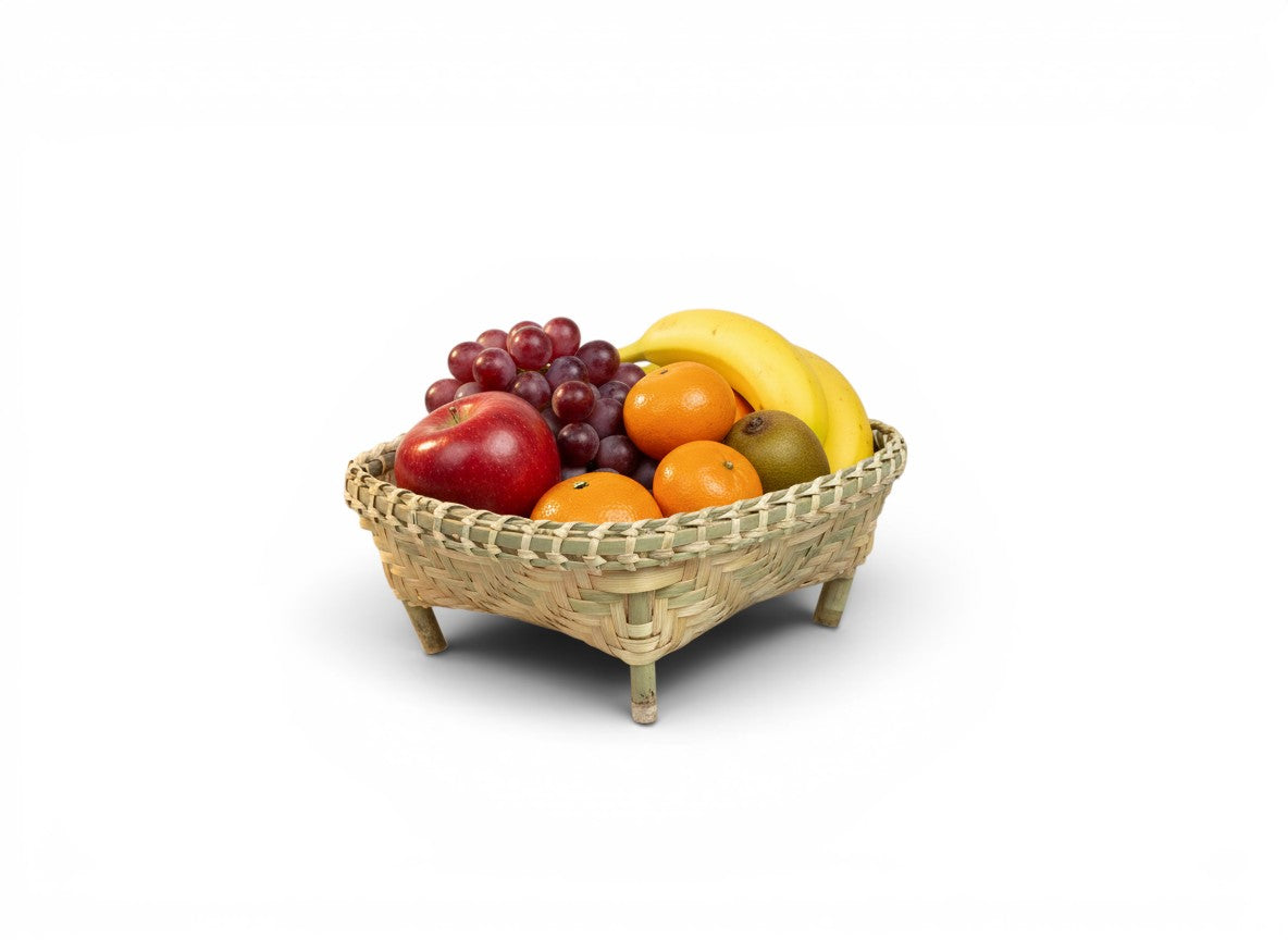 Square Shaped Handmade Bamboo Storage Basket