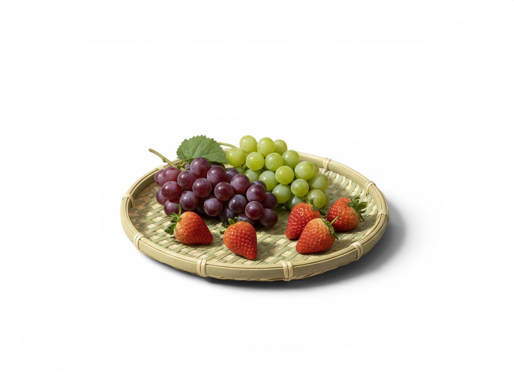 Handwoven Round Bamboo Fruit Tray