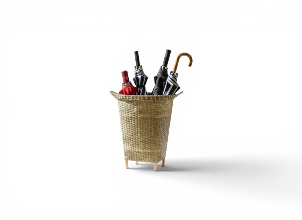Tall Handmade Bamboo Storage Basket