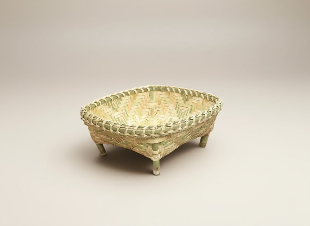 Square Shaped Handmade Bamboo Storage Basket