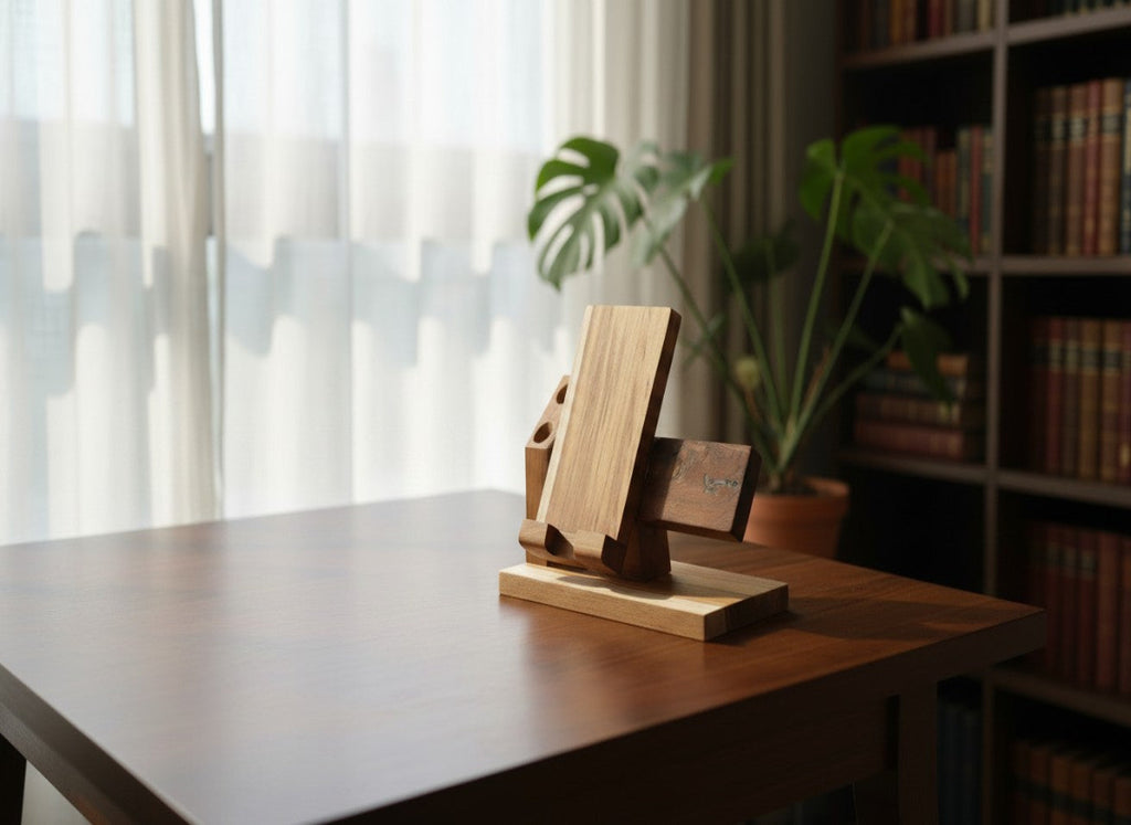 Wooden Premium Mobile Stand, Waist-watch Rest and Pen Stand